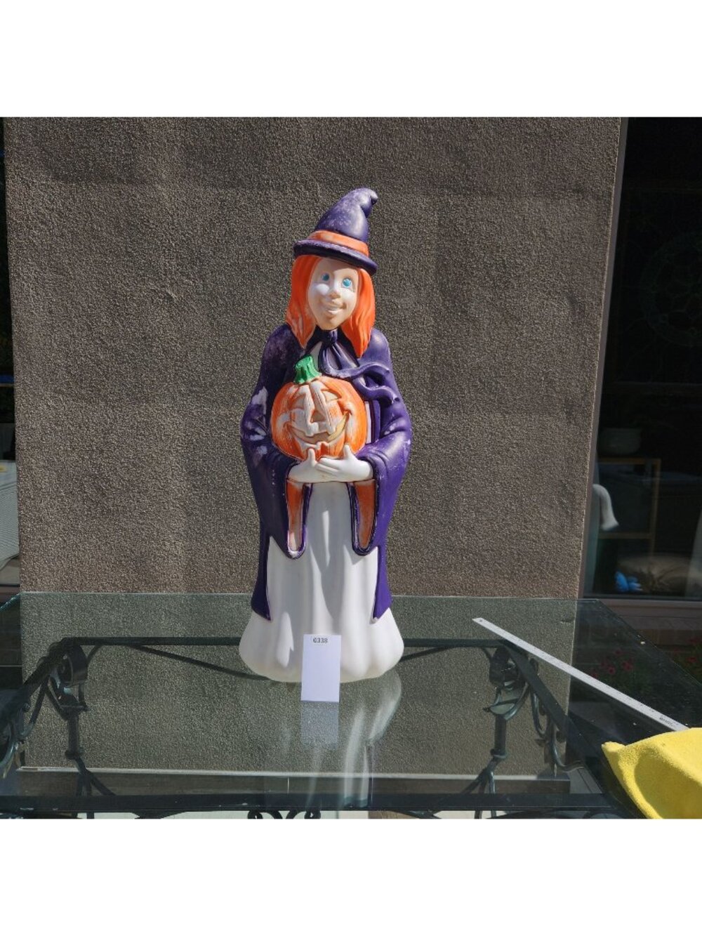 Vintage Halloween Witch Blow Mold Light Up Pumpkin Halloween Yard Decor